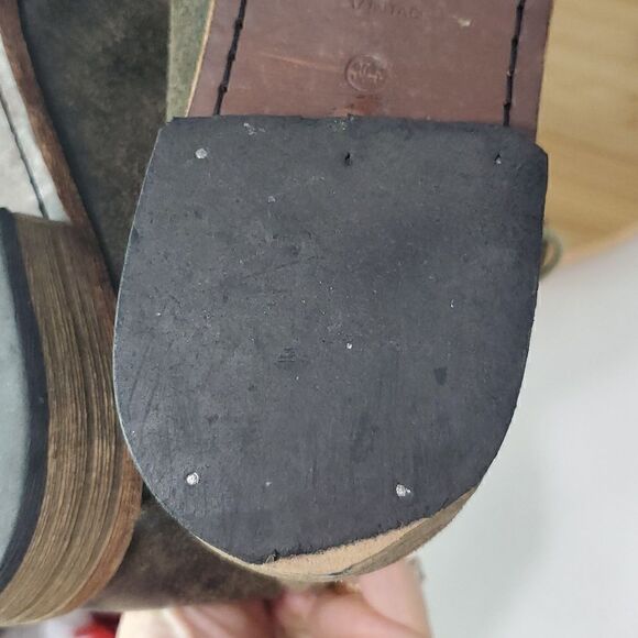 Modern Vintage Women's Leather Slouchy Combat Boots Opal Moss Brown Size 39.5 - Picture 9 of 13